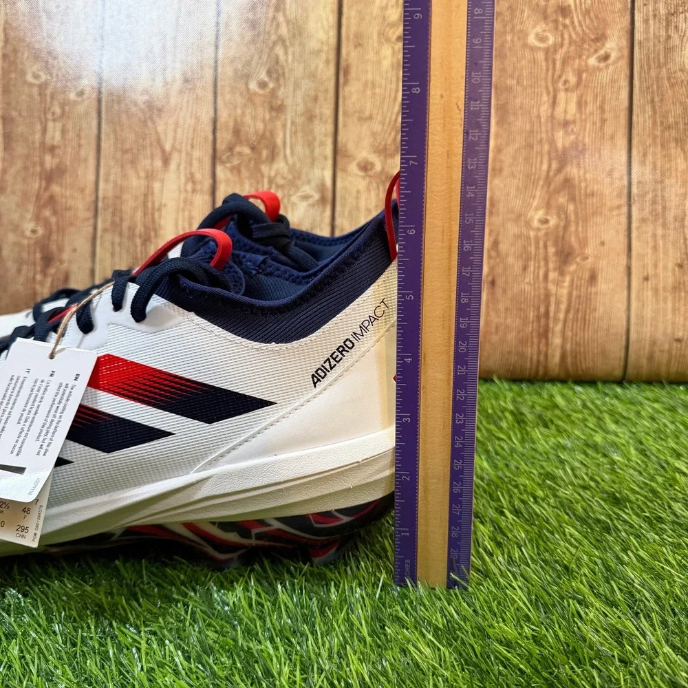 Adidas Adizero Impact TPU 2.0 USA Baseball Cleats Mens size 13 White Red Navy